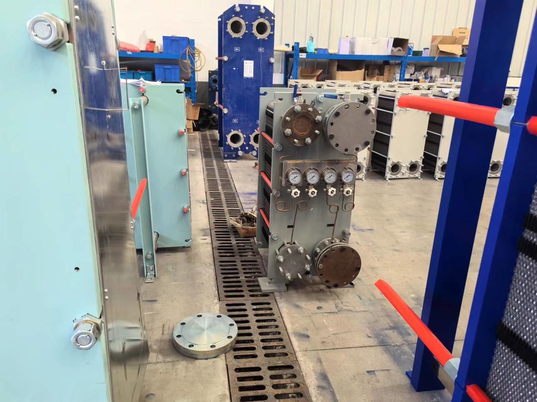 Straight Plate Compact Gasket Plate Heat Exchanger Stainless Steel Flanged Connection Rubber Gasket